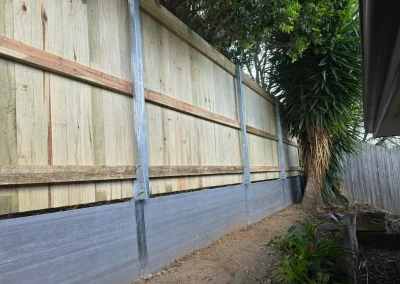 Kingston timber fence and retaining wall combo