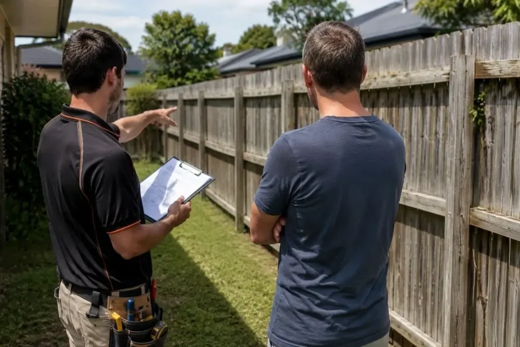 contractor and homeowner discussing