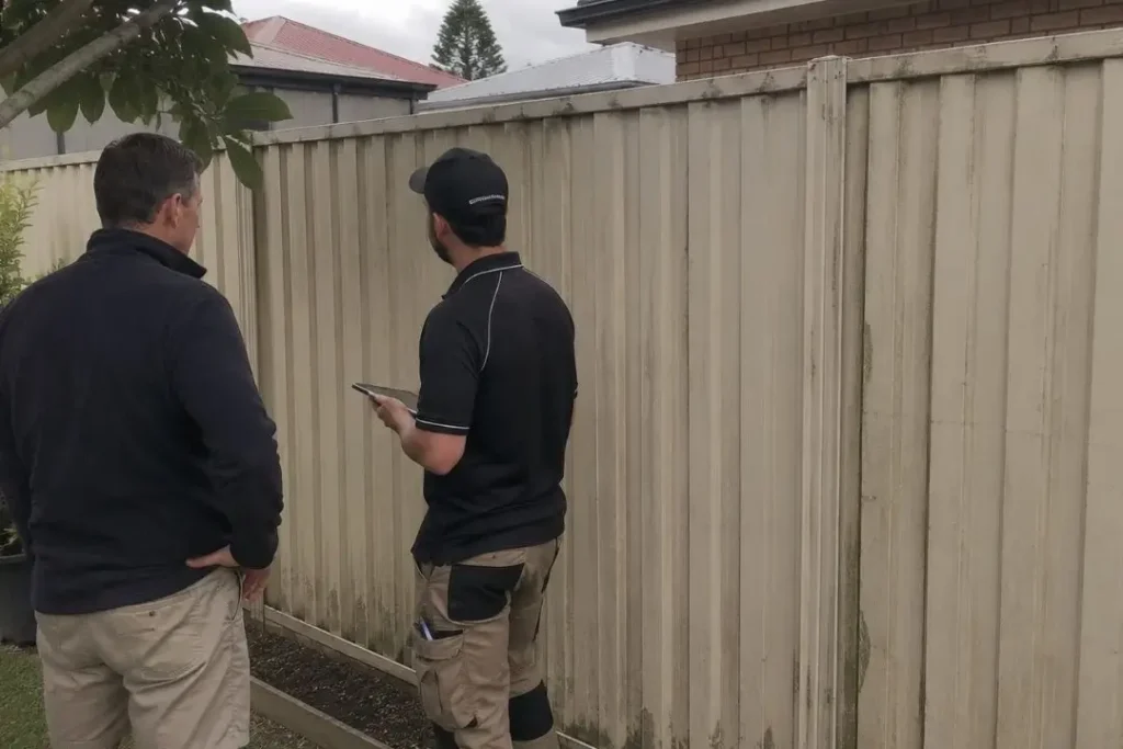 fencing contractor doing an assessment