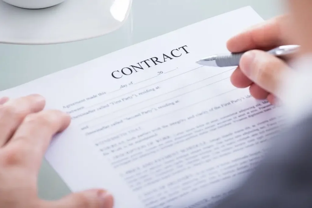 signing a contract